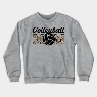 Volleyball Mom Leopard Lover Mother Crewneck Sweatshirt